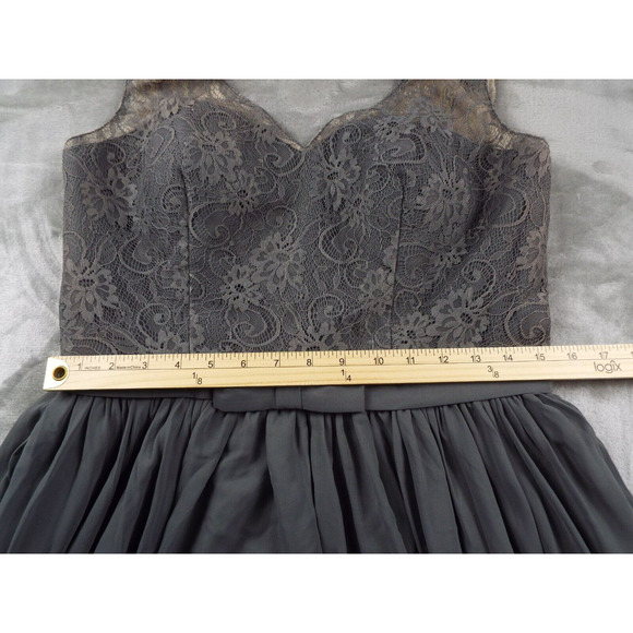 JJS HOUSE Dress Womens 12 Gray Layered Lace Wedding Special Party Dancing NWT - Picture 5 of 11